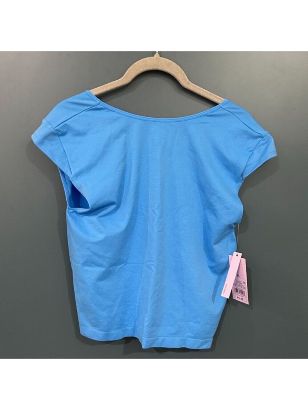 NEW Women's Cap Sleeve Seamless Jersey T-Shirt Sky Blue